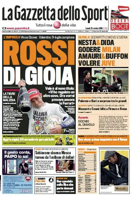 La Gazzetta dello Sport (26-10-09)