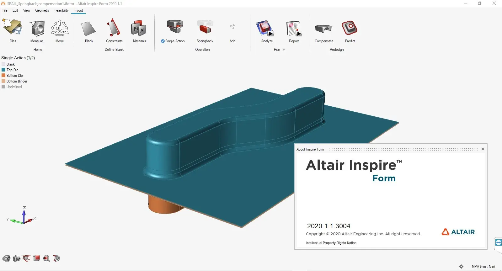 altair inspire form flat pattern
