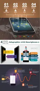 Vectors - Infographics with Smartphones 2