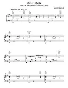 Our Town (from Cars) - Cars Movie, James Taylor, Randy Newman (Piano-Vocal-Guitar)