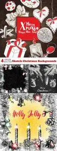 Vectors - Sketch Christmas Backgrounds