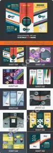 Business flyer brochure bi-fold and tri-fold mockup vector 2