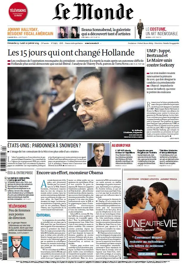 Le Monde & Suppléments du Dimanche 19 et Lundi 20 Janvier 2014