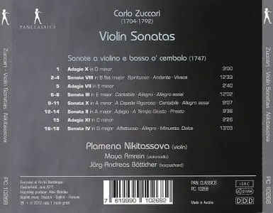 Plamena Nikitassova, Maya Amrei, Jörg-Andreas Bötticher - Carlo Zuccari: Violin Sonatas (1747) (2012)