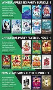 CreativeMarket - New Year, Winter, Christmas Flyer Template Bundle