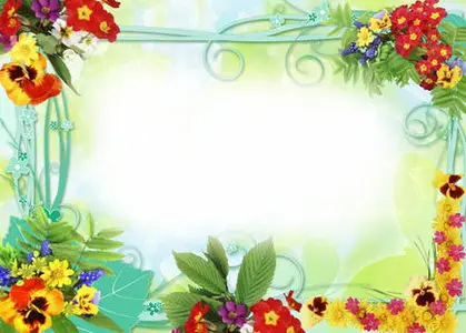 Frame for Photoshop - Green Floral