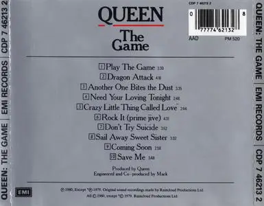 Queen - The Game (1980) {1986, EU Press}
