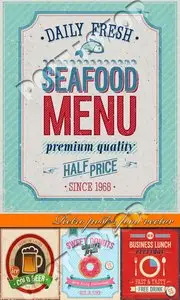 Retro poster food vector