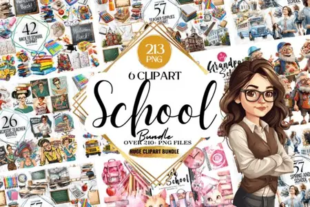 School Day Clipart Mega Bundle