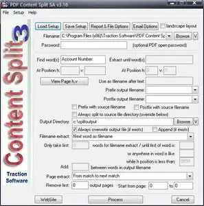 Traction Software PDF Content Split SA 5.03