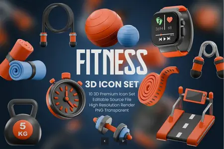 EE - Fitness 3D Icon Set LCZRB2P