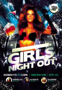 Club Flyer PSD Template - Girls Night Out