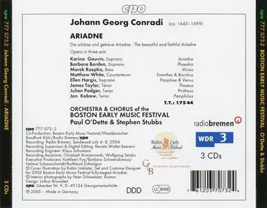 Paul O'Dette, Stephen Stubbs, Boston Early Music Festival - Johann Georg Conradi: Ariadne (2005)
