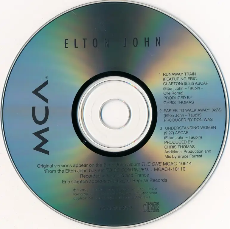 Elton John Featuring Eric Clapton - Runaway Train (1992) {CDM} / AvaxHome