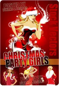 Christmas party girls - Stock Vectors