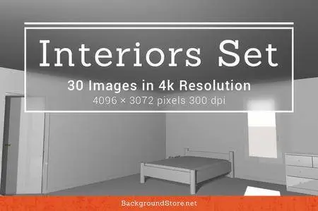 CreativeMarket - White Interiors Backgrounds Set