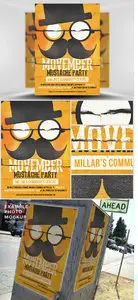 Movember Mustache Party Flyer Template