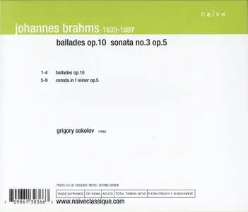 Grigory Sokolov - Brahms: Ballades Op. 10, Sonata in F Minor (2002)