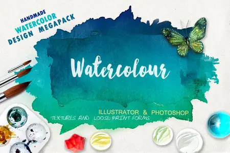 CreativeMarket - Megapack Watercolor For Design