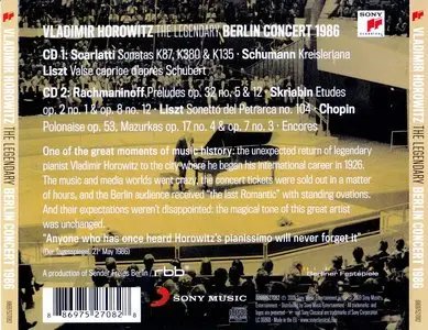 Vladimir Horowitz: Legendary Berlin Concert  18th May 1986 (2009)