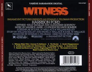 Maurice Jarre - Witness: Original Motion Picture Soundtrack (1985) Reissue 1990