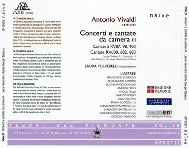 L'Astrée, Laura Polverelli - Antonio Vivaldi: Concerti e cantate da camera III (2005)