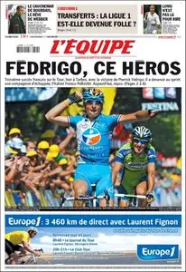 L'Équipe, du Lundi 13 Juillet 2009.