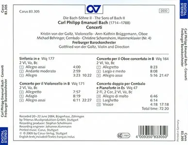 C.P.E. Bach - Freiburger Barockorchester - Concerti (2005)