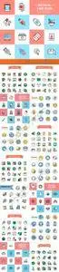 Thin line icon collection vector