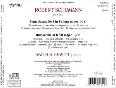 Angela Hewitt - Robert Schumann: Humoreske Op.20 ; Sonata No.1 in F sharp minor Op.11 (2007)