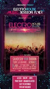 GraphicRiver Electro House Music Session Flyer