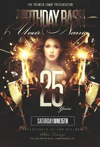 PSD Flyer Template - Birthday Bash Party