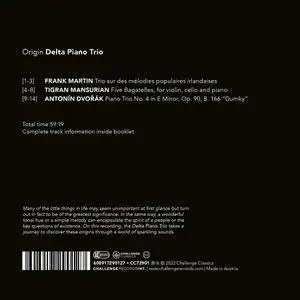 Delta Piano Trio - Frank Martin, Tigran Mansurian, Antonín Dvořák: Origin (2022)