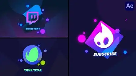 2D Cartoon Neon Logo Animations [After Effects] 43300822