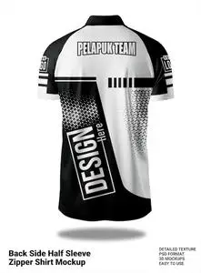 Zippered short sleeve jersey mockup