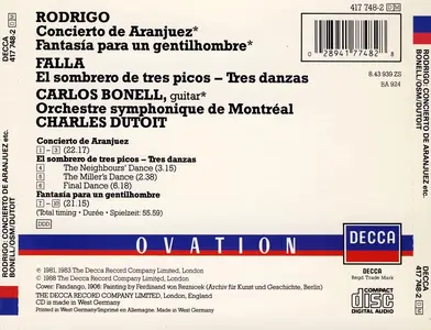 Carlos Bonell, Charles Dutoit, Orchestre Symphonique de Montréal - Joaquín Rodrigo: Concierto de Aranjuez (1988)