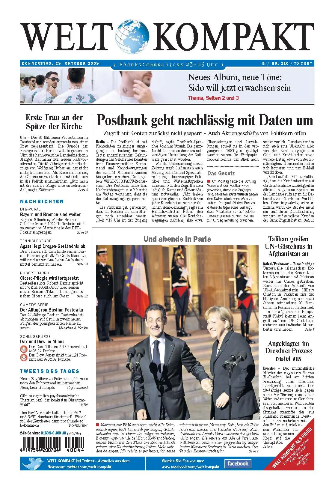 Die Welt kompakt vom 29. Oktober 2009