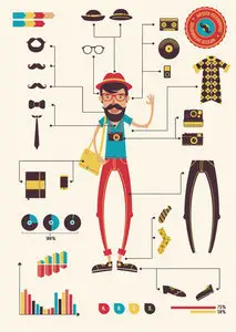 Hipster Vector Infographics Set 1