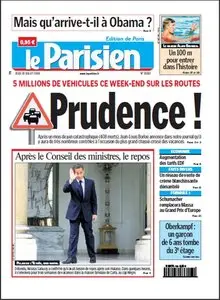 Le Parisien, du Jeudi 30 Juillet 2009.