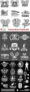 Vectors - Tennis Retro Labels Set