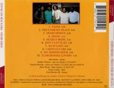 John Hicks - Piece For My Peace (1996) {Landmark LCD-1545-2}
