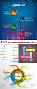 Vectors - Arrows Infographics Backgrounds 56