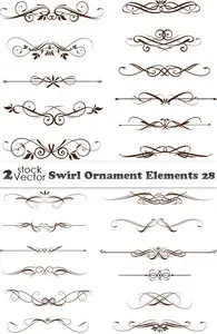 Vectors - Swirl Ornament Elements 28