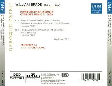 Hesperion XX, Jordi Savall - William Brade: Hamburger Ratsmusik - Consort Music C. 1600 (1998)
