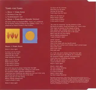 Tears For Fears - Break It Down Again (UK CD5) (1993) {Mercury}
