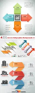 Vectors - Arrows Infographics Backgrounds 11
