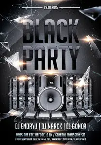 Club Flyer PSD Template - Black Party