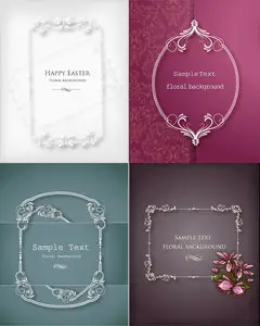 Spring Floral Vector Frames 5