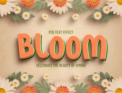 PSD spring floral editable text effect vol 2