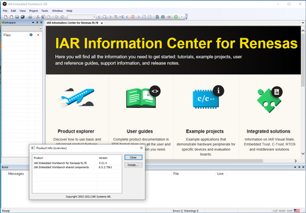 IAR Embedded Workbench for Renesas RL78 version 4.21.4